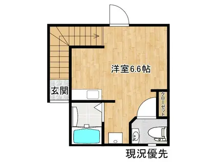 カレント(ワンルーム/2階)の間取り写真