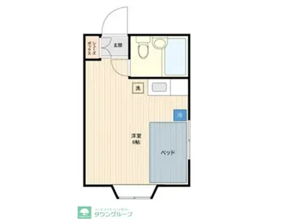 ミルフィーユ川角(ワンルーム/1階)の間取り写真