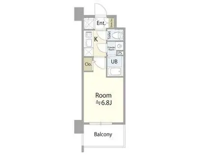 エスリード上前津LIVIA(1K/2階)の間取り写真