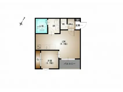 REGALEST牛田旭(1LDK/3階)の間取り写真