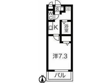 アンフィニ大澤 A棟(1K/2階)の間取り写真