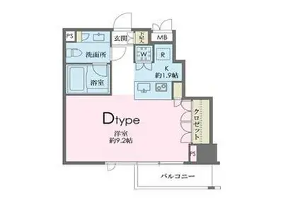 ドゥ―エ南麻布(ワンルーム/7階)の間取り写真