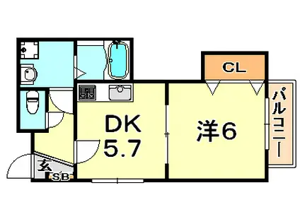 喜林マンション(1DK/4階)の間取り写真