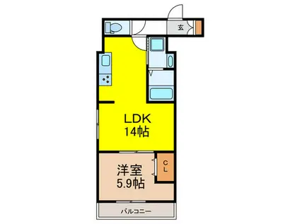 セレスティア西台B(1LDK/3階)の間取り写真