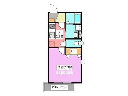 ノアレスト(1K/1階)の間取り写真