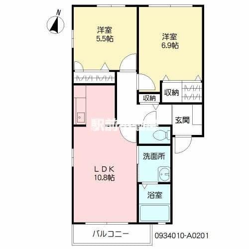 メゾン・レモンバーム(2LDK/2階)の間取り写真