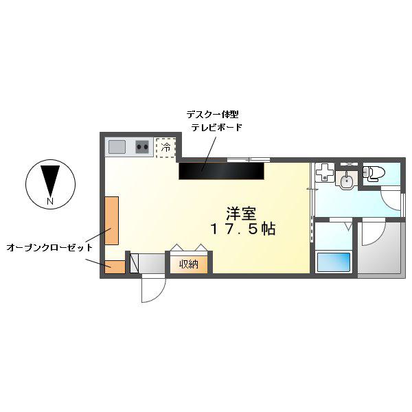 カーサ ベルデ(ワンルーム/2階)の間取り写真