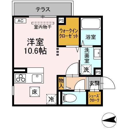 ロイヤルステージ横浜町(ワンルーム/1階)の間取り写真