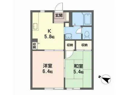 パストラル上杉(2K/1階)の間取り写真