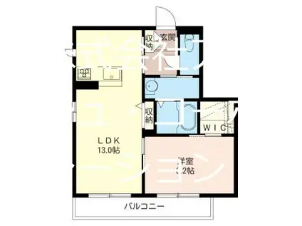 MERCI大倉山(1LDK/1階)の間取り写真