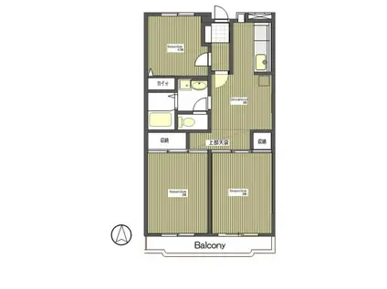 イトーピラ向ヶ丘壱番館(3DK/2階)の間取り写真