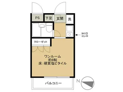 フェニックスマンション阿佐谷第2(ワンルーム/4階)の間取り写真