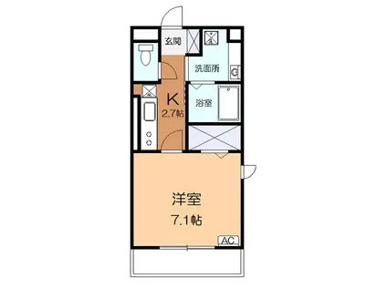 クレア イーストA(1K/2階)の間取り写真