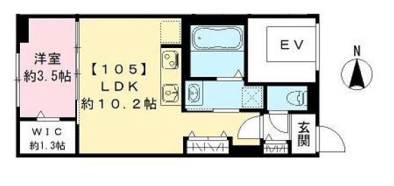 CASA BRANCHE(1LDK/1階)の間取り写真