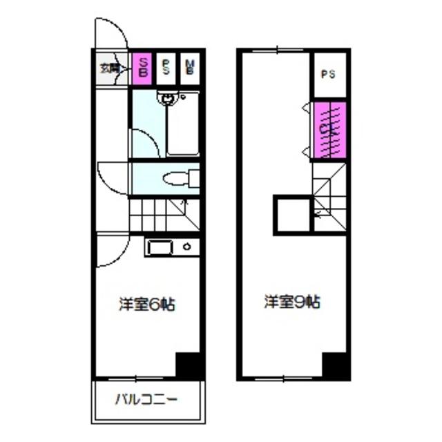 エフアール城東中央(1DK/2階)の間取り写真