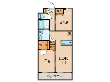 グラン コンフォール武蔵新城(1SLDK/2階)の間取り写真