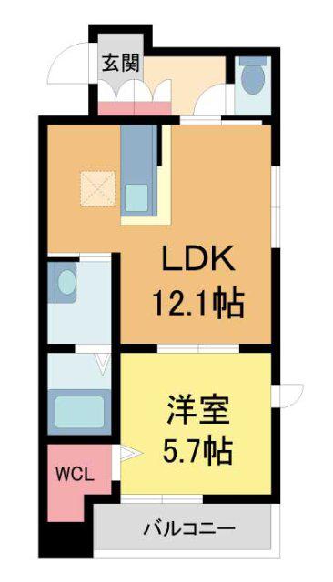 シャーメゾン摂津本山(1LDK/1階)の間取り写真