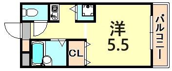 ダイドーメゾン西宮北口13(ワンルーム/1階)の間取り写真