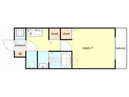 オーキッドレジデンス塚本(1K/2階)の間取り写真