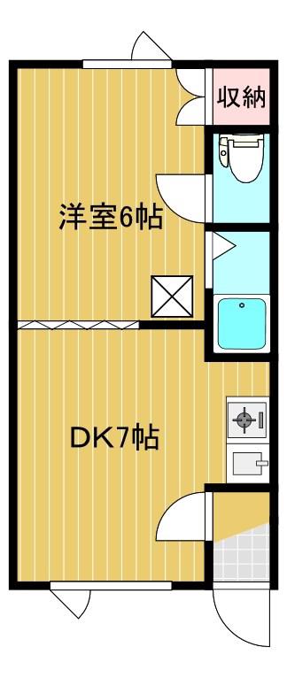 第7日研ハイツ(1DK/1階)の間取り写真