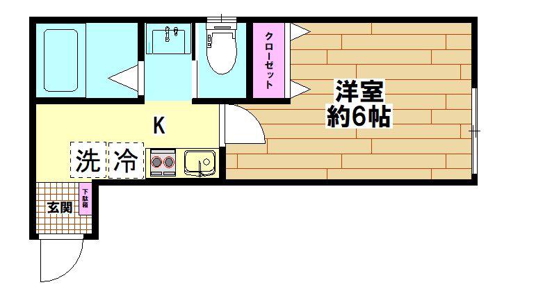 LA LUCE西新井宿(1K/2階)の間取り写真