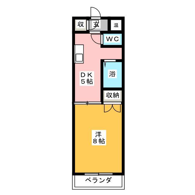 パーソナルハウス 嶋(1DK/2階)の間取り写真