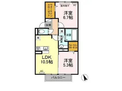 アリエッタ Ⅰ(2LDK/2階)の間取り写真