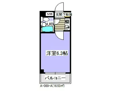 ローズマンションA69番館(1K/3階)の間取り写真