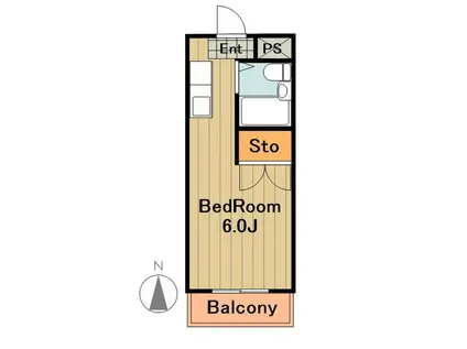 メゾンアルカンシェル(1K/3階)の間取り写真