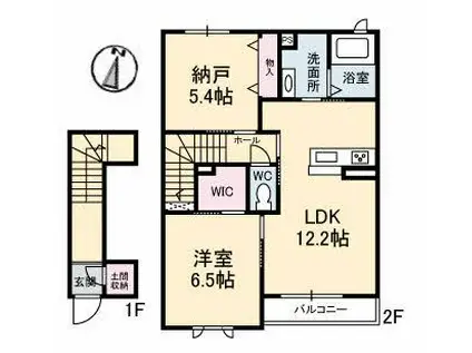 SHAMAISON α(1SLDK/2階)の間取り写真