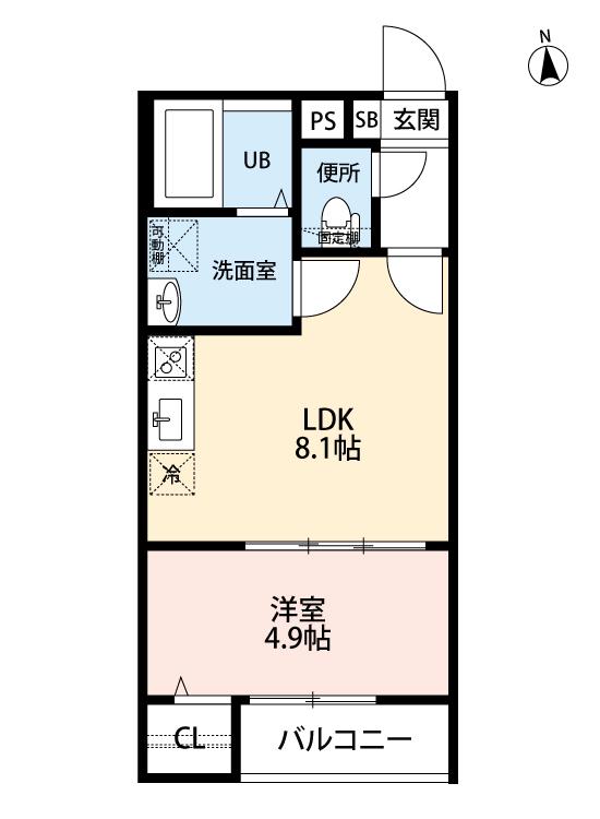 T.A明前町A棟(1LDK/2階)の間取り写真