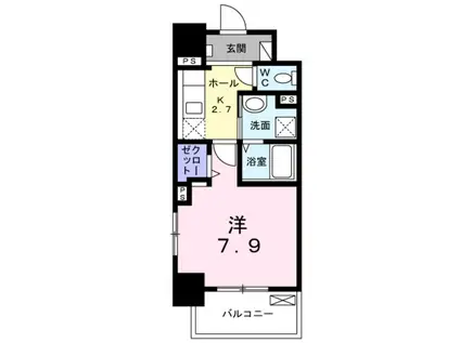 メルベージュ岸(1K/1階)の間取り写真