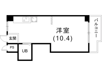 エクセレンス六甲(ワンルーム/2階)の間取り写真