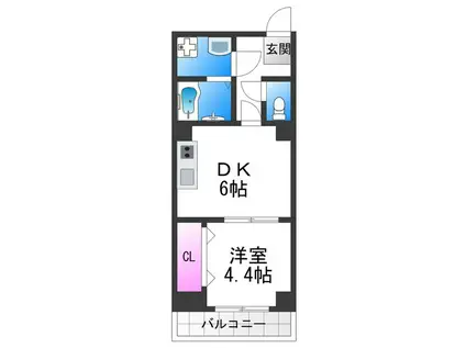 グランパシフィック梅南(1DK/5階)の間取り写真