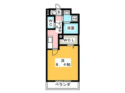 メゾン加納栄町通C(1K/2階)の間取り写真