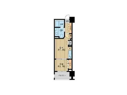 ニューシティーアパートメンツ芝公園(1DK/7階)の間取り写真