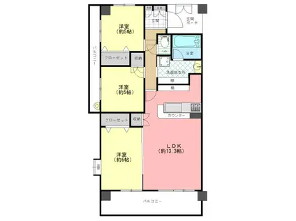 サン・フィールド(3LDK/2階)の間取り写真