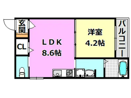 リバーサイド南摂津(1LDK/3階)の間取り写真