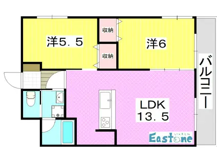 LUX新栄(2LDK/2階)の間取り写真