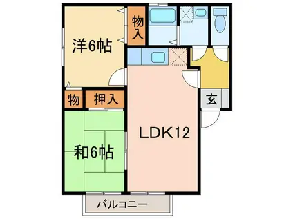カンファタブル(2LDK/2階)の間取り写真