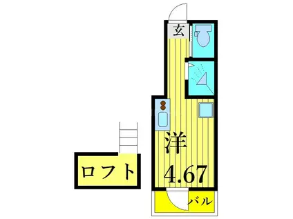 金町タイムテラス(ワンルーム/2階)の間取り写真