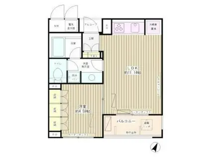 エル・セレーノ西早稲田(1LDK/1階)の間取り写真