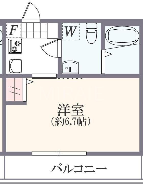アザーレ・バモス青葉台(1K/1階)の間取り写真