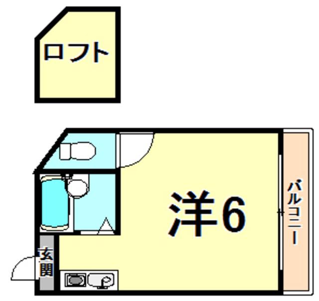プチグレイス塚口壱番館(ワンルーム/2階)の間取り写真