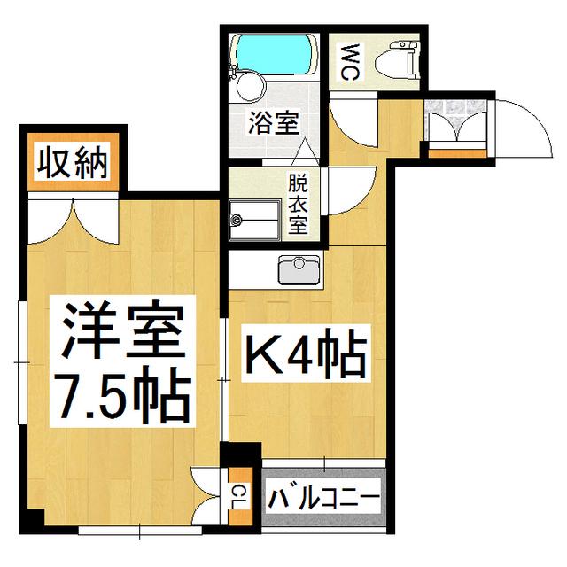 カーサ フォレスタ(1K/2階)の間取り写真