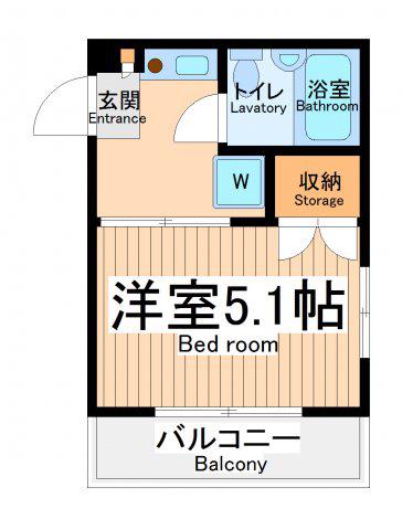 グリーンコーポ東林間(1K/2階)の間取り写真