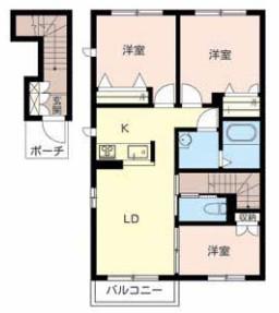 シャーメゾン青山北(3LDK/2階)の間取り写真