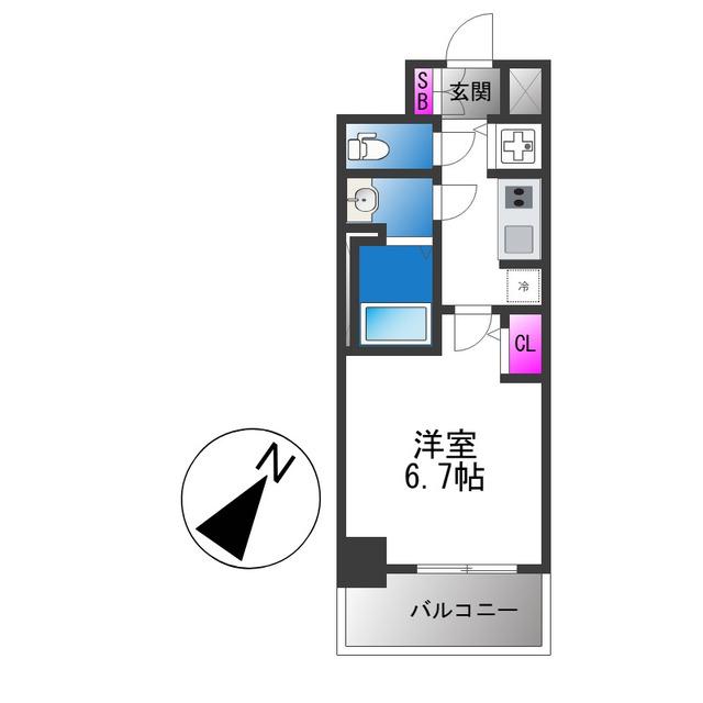 S-RESIDENCE堺湊駅前AZURE(1K/3階)の間取り写真