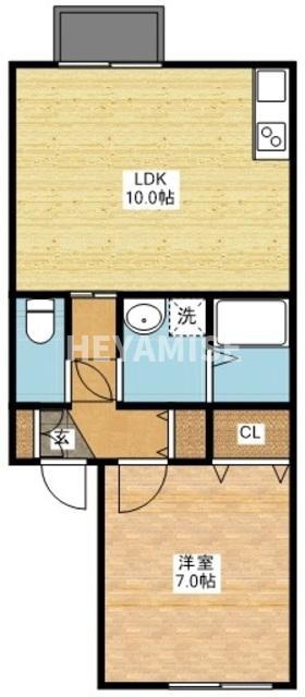 セジュールYMV(1LDK/1階)の間取り写真
