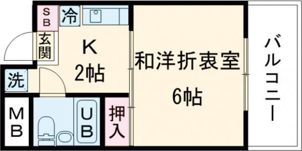 ハイツタナカ(1K/1階)の間取り写真